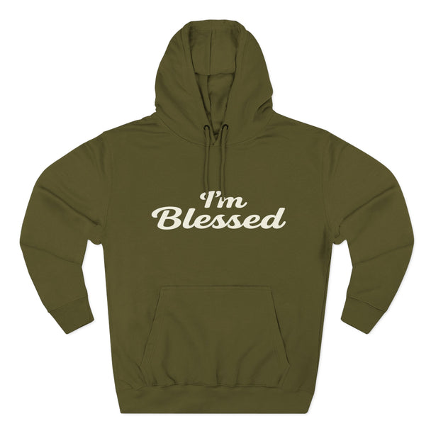 I'm Blessed Hoodie | Script Faith Typography, Cozy Fleece Pullover