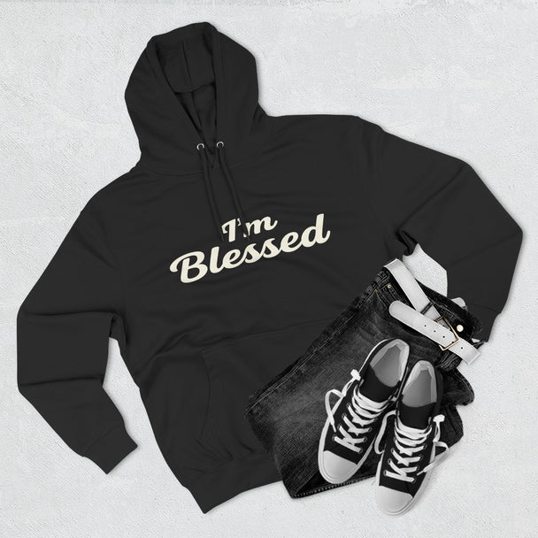 I'm Blessed Hoodie | Script Faith Typography, Cozy Fleece Pullover
