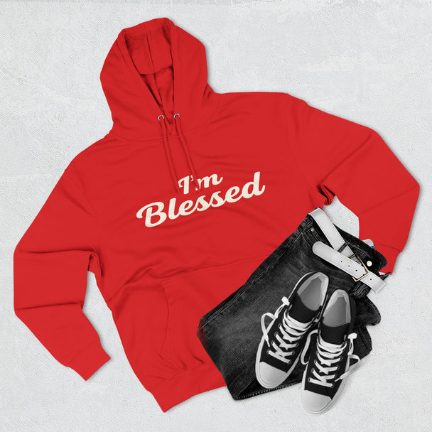 I'm Blessed Hoodie | Script Faith Typography, Cozy Fleece Pullover