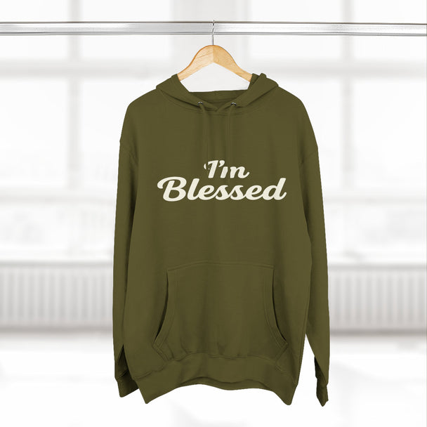 I'm Blessed Hoodie | Script Faith Typography, Cozy Fleece Pullover