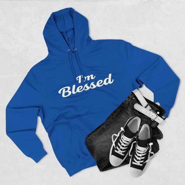 I'm Blessed Hoodie | Script Faith Typography, Cozy Fleece Pullover