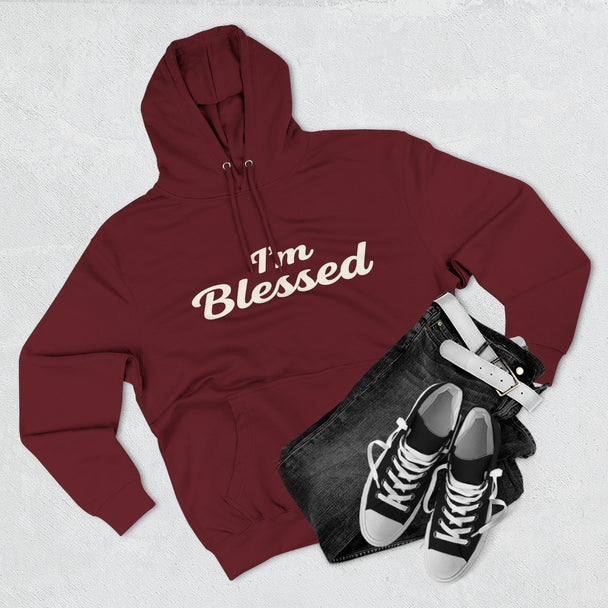I'm Blessed Hoodie | Script Faith Typography, Cozy Fleece Pullover