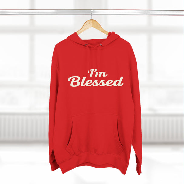 I'm Blessed Hoodie | Script Faith Typography, Cozy Fleece Pullover