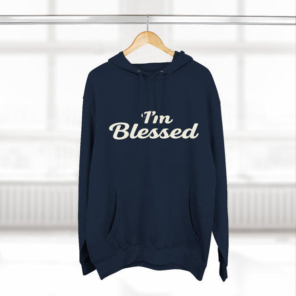 I'm Blessed Hoodie | Script Faith Typography, Cozy Fleece Pullover