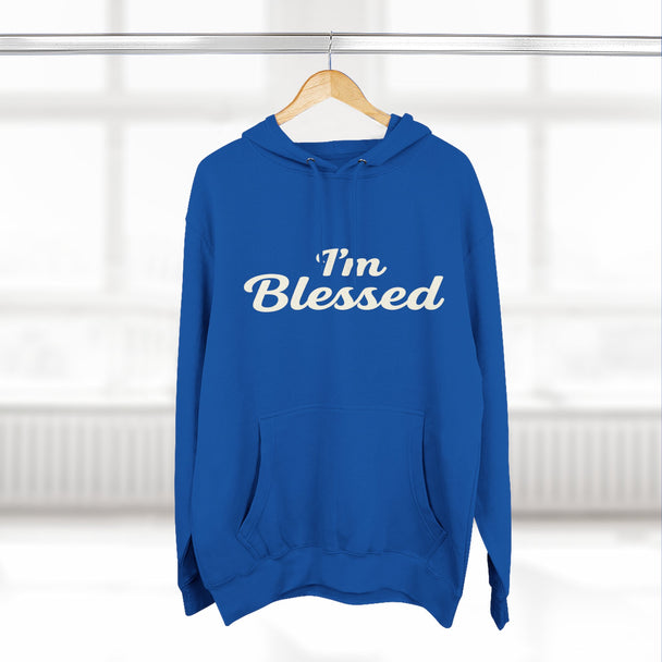 I'm Blessed Hoodie | Script Faith Typography, Cozy Fleece Pullover