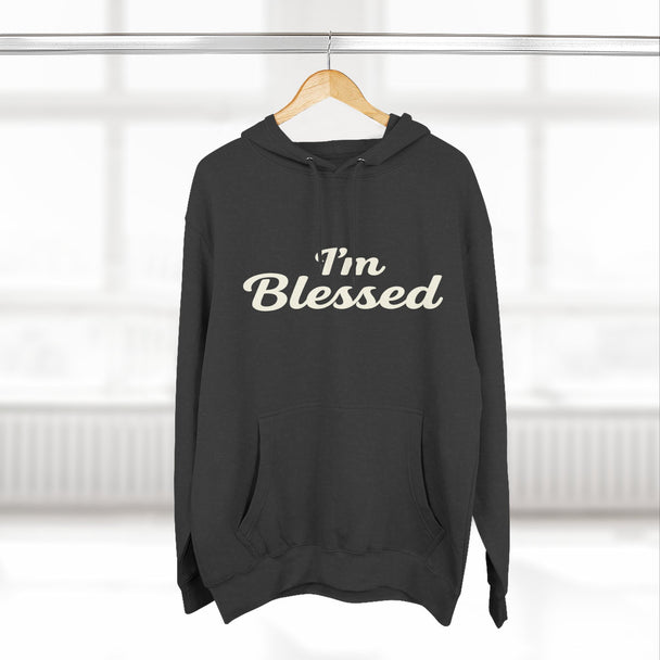 I'm Blessed Hoodie | Script Faith Typography, Cozy Fleece Pullover