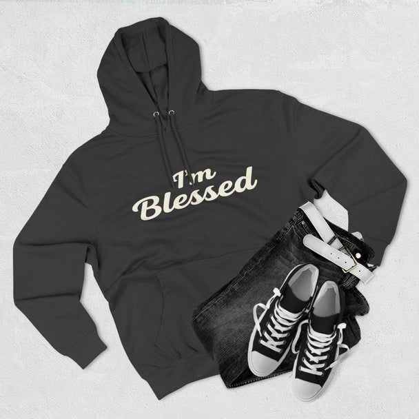 I'm Blessed Hoodie | Script Faith Typography, Cozy Fleece Pullover