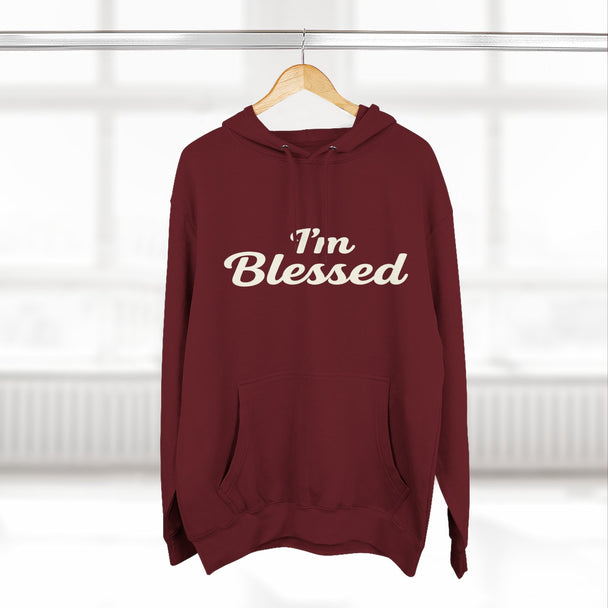 I'm Blessed Hoodie | Script Faith Typography, Cozy Fleece Pullover