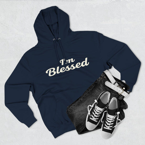 I'm Blessed Hoodie | Script Faith Typography, Cozy Fleece Pullover