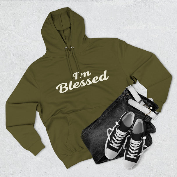 I'm Blessed Hoodie | Script Faith Typography, Cozy Fleece Pullover